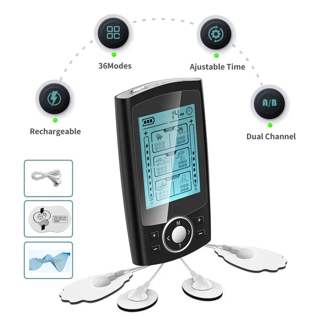 Massage EMS Muscle Stimulator 36-Mode Electric Acupuncture Body Massager Digital Therapy Slimming Machine Electrostimulator