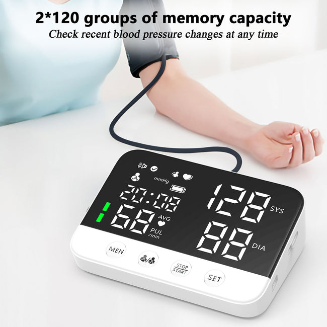 Blood Pressure Monitor Arm Cuff Tensiometer Tonometer Digital Voice Sphygmomanometer