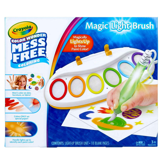 Crayola Color Wonder Magic Light Brush, Mess Free Kids Painting Set, Toddler Activities, Educational Toys