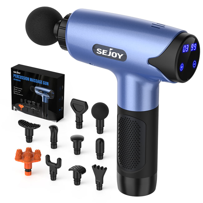 Electric Fascia Gun with 10 Massage Heads, 30 Speeds Percussion Tissue Back Massager for Body Back Neck Leg