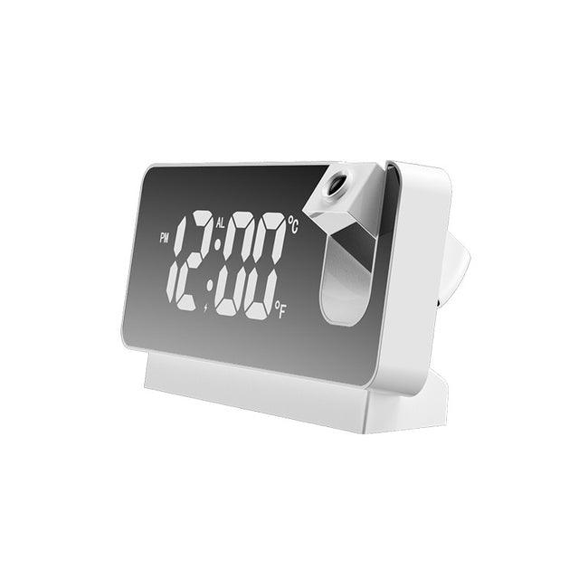 Digital Projection Alarm Clock with Rotatable Ceiling/Wall Projector Bedside Desktop Clock Large Display for Bedroom Office