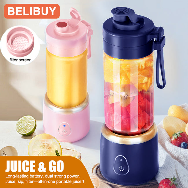 Portable Blender Electric Juicer 600ML Fruit Mixers 2000mAh USB Rechargeable
