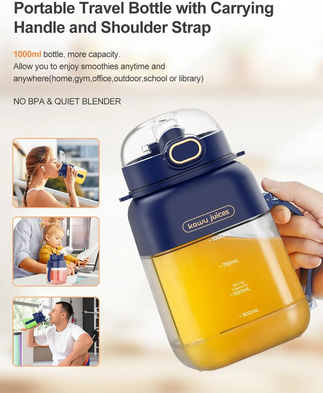Portable Blender, Smoothie Blender, Personal Blenders with 34.1 Oz, No-Bpa, Leakproof-Lid and Sip Spout, USB-C Rechargeable, Dis
