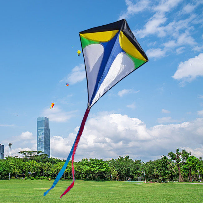 Single Line Kite with Long Tail Diamond Shaped Kite Easy To Fly
