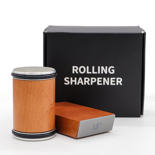 Rolling Knife Sharpener Tool with 15 & 20 Degree Magnetic Kitchen Knife Sharpener