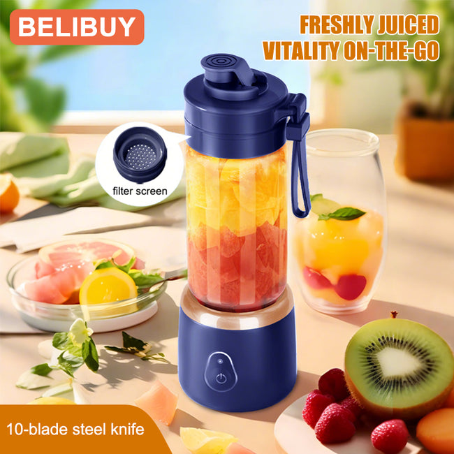 Portable Blender Electric Juicer 600ML Fruit Mixers 2000mAh USB Rechargeable