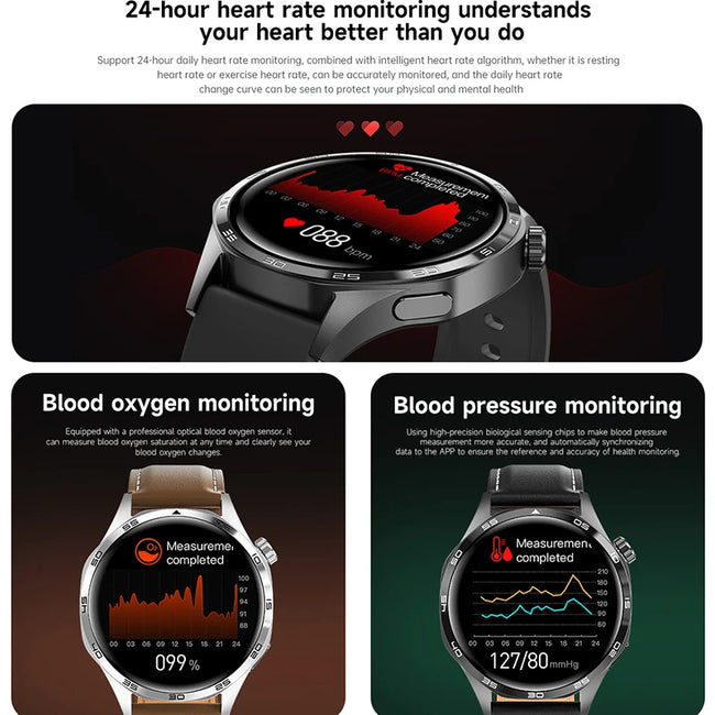 New Men'S Smart 5.0 Bluetooth Call Supports GPS Function NFC Watch Heart Rate Health Monitoring 1.53-Inch Smart Watch