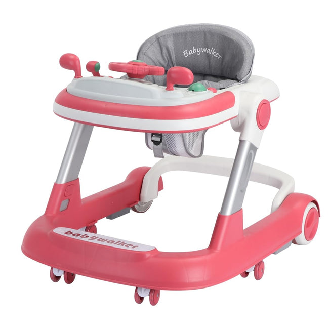 UBRAVOO Push Walker with Detachable Feeding and Music Trays, 2 In 1 Walker