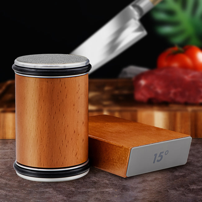 Rolling Knife Sharpener Tool with 15 & 20 Degree Magnetic Kitchen Knife Sharpener