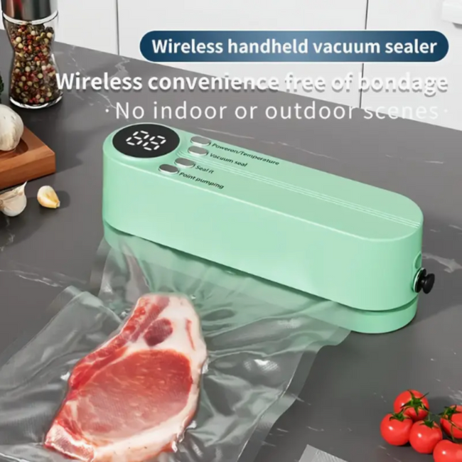 One-Click Automatic Vacuum Sealer - Compact Multi-Functional Food Packaging for Snacks, Meat, Fruits & Vegetables