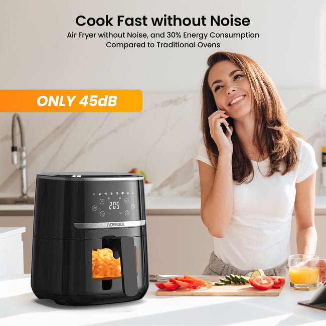 5 Quart Digital Display Air Fryer Toaster Oven Combo with 8 Cooking Presets, Visible Window