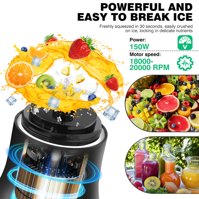 Professional 2in1 USB Rechargeable 600ML Portable Blender Electric Juicer Fruit Mixer