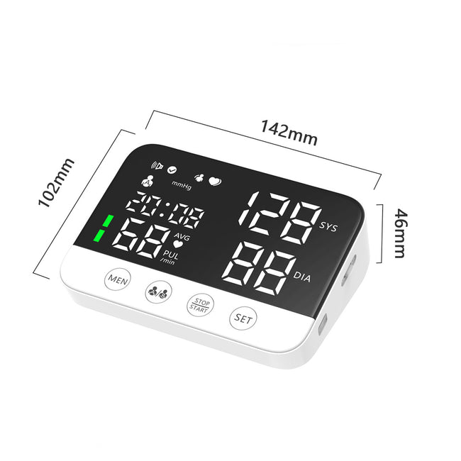 Blood Pressure Monitor Arm Cuff Tensiometer Tonometer Digital Voice Sphygmomanometer