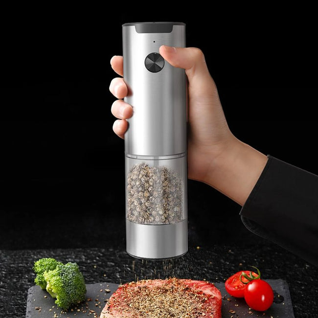 Electric Salt and Pepper Grinder Set (2 Pack)With Base and Washable 95Ml Container, Rechargeable Automatic Pepper and Salt Mills