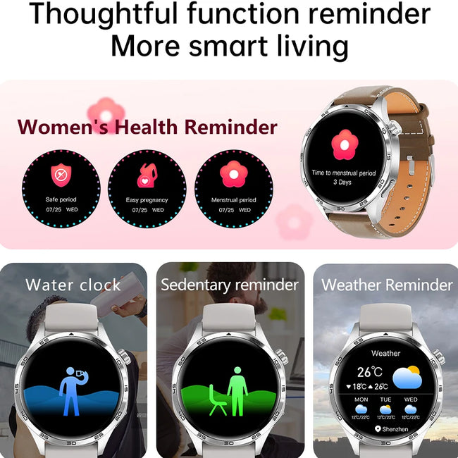 New Men'S Smart 5.0 Bluetooth Call Supports GPS Function NFC Watch Heart Rate Health Monitoring 1.53-Inch Smart Watch