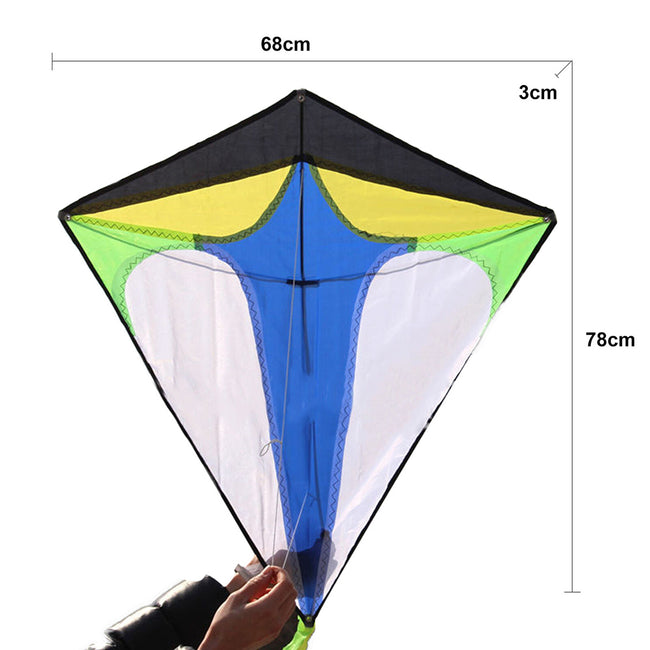Single Line Kite with Long Tail Diamond Shaped Kite Easy To Fly