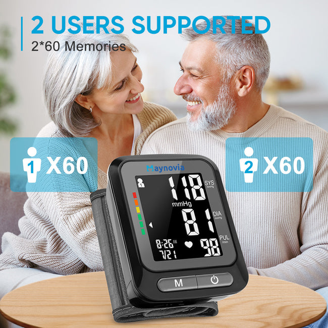 Sejoy Sphygmomanometer Digital Wrist Blood Pressure Monitor Heart Rate Pulse Meter