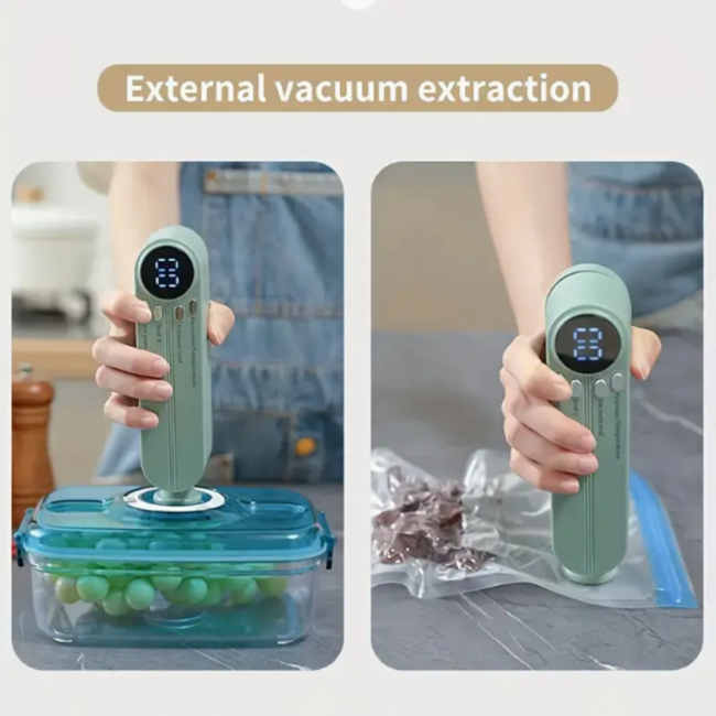 One-Click Automatic Vacuum Sealer - Compact Multi-Functional Food Packaging for Snacks, Meat, Fruits & Vegetables