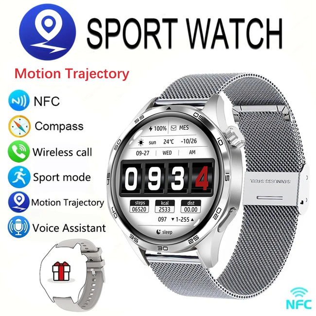 New Men'S Smart 5.0 Bluetooth Call Supports GPS Function NFC Watch Heart Rate Health Monitoring 1.53-Inch Smart Watch