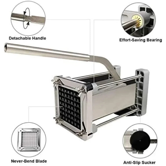 Free Delivery,French Fry Cutter, Professional Potato Cutter Stainless Steel with 1/2 Inch Blade Great for Carrot Cucumber Vegeta