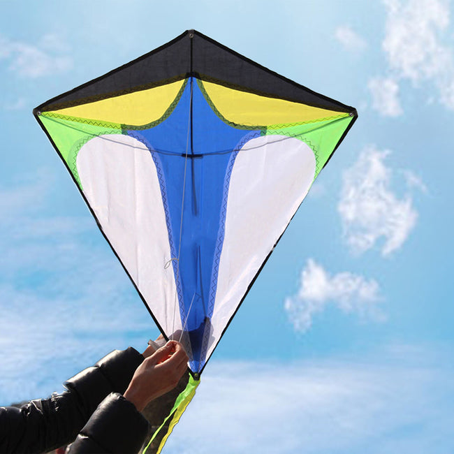 Single Line Kite with Long Tail Diamond Shaped Kite Easy To Fly