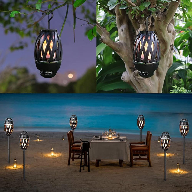Outdoor Bluetooth Speakers, Waterproof Wireless Speakers with Torch Flame Light (Black)