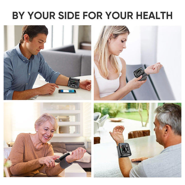 Sejoy Sphygmomanometer Digital Wrist Blood Pressure Monitor Heart Rate Pulse Meter