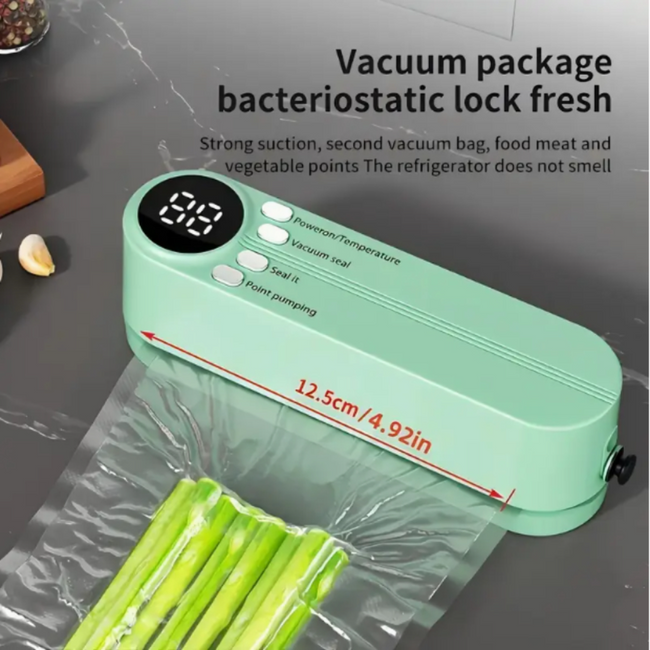 One-Click Automatic Vacuum Sealer - Compact Multi-Functional Food Packaging for Snacks, Meat, Fruits & Vegetables
