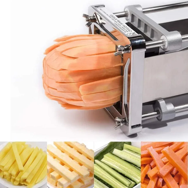 Free Delivery,French Fry Cutter, Professional Potato Cutter Stainless Steel with 1/2 Inch Blade Great for Carrot Cucumber Vegeta