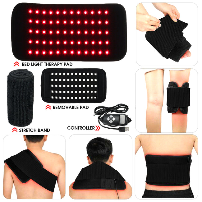 Infrared LED Red Light Heating Massage Belt Pad Lumbar Back Waist Massage For Back Knee Hands Feet Relief