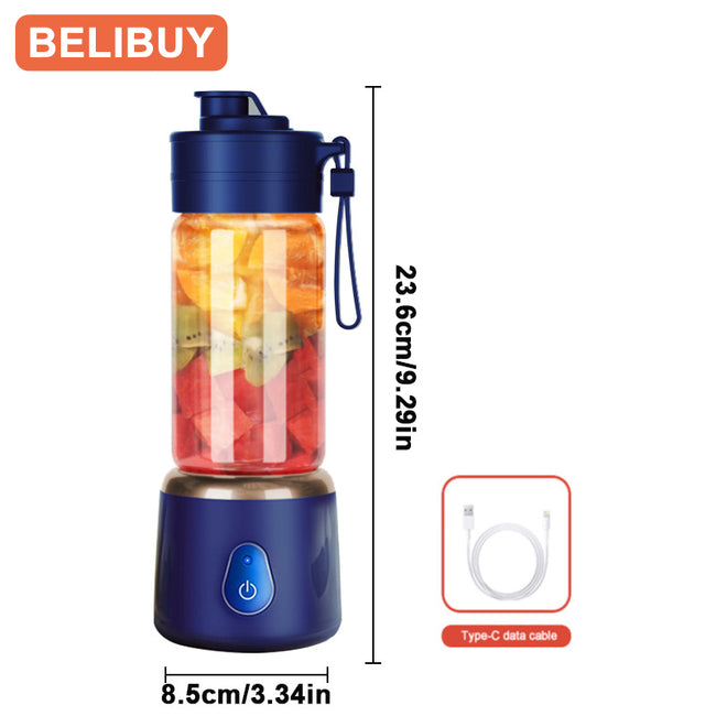 Portable Blender Electric Juicer 600ML Fruit Mixers 2000mAh USB Rechargeable
