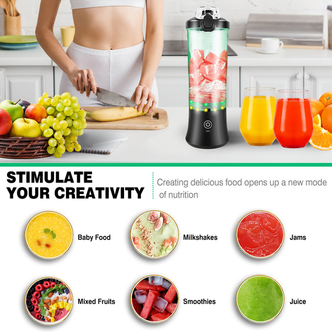 Professional 2in1 USB Rechargeable 600ML Portable Blender Electric Juicer Fruit Mixer