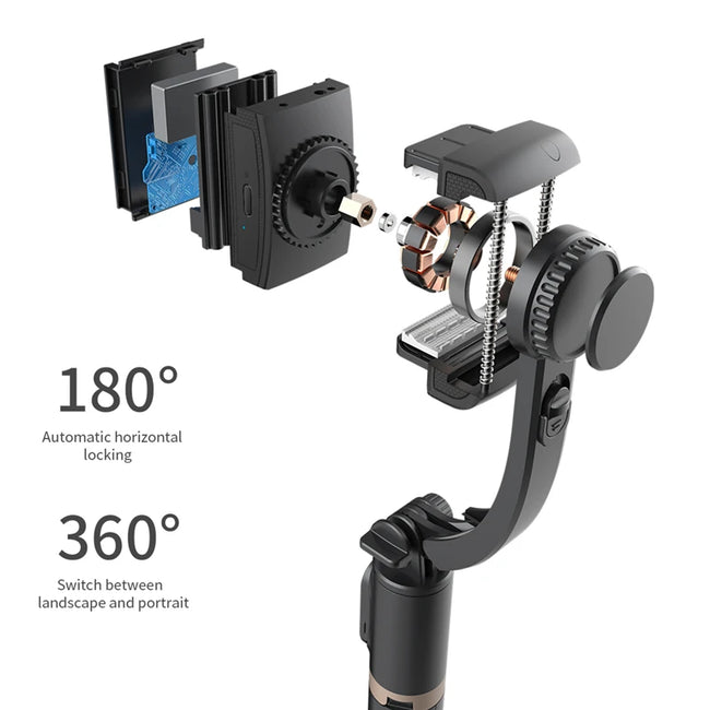 2025 NEW Gimbal Stabilizer Selfie Stick Foldable Wireless Tripod with Bluetooth Shutter Monopod for IOS Android