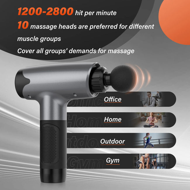Electric Fascia Gun,Muscle Massage Gun with 10 Massage Heads,30 Speeds Percussion Tissue Back Massager for Body Back Neck Leg