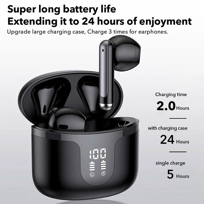 S47 True Wireless Bluetooth V5.3 Earphones with 35H Playback TWS Waterproof Earbuds for Iphone Huawei Xiaomi All Smartphone