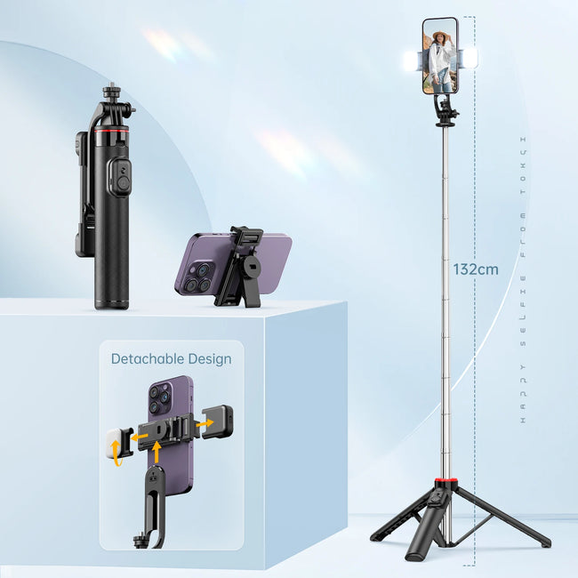 C13 C13D Long Handle Detachable Wireless Bluetooth Stable Tripod Selfie Stick Holder Monopod Stand for Cell Phone