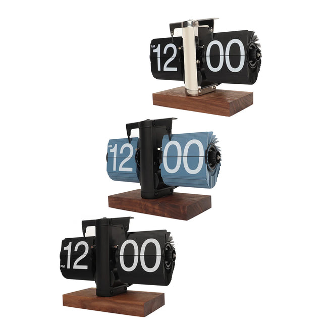 Digital down Clock Mechanical Aesthetic Easy to Read Rotating Knob Retro Clock Automatic for Office