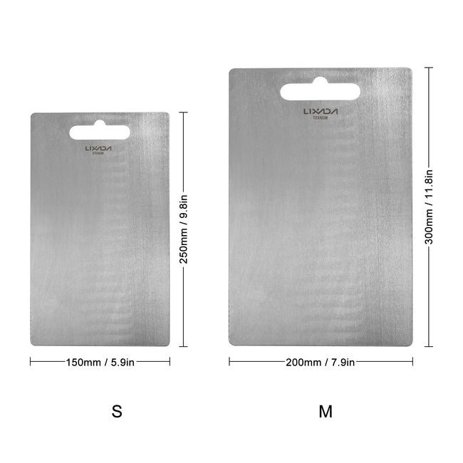 Household Kitchen Fruit Cutting Chopping Board Pure Titanium Cutting Board for Kitchen Outdoor Cooking While Camping Hiking