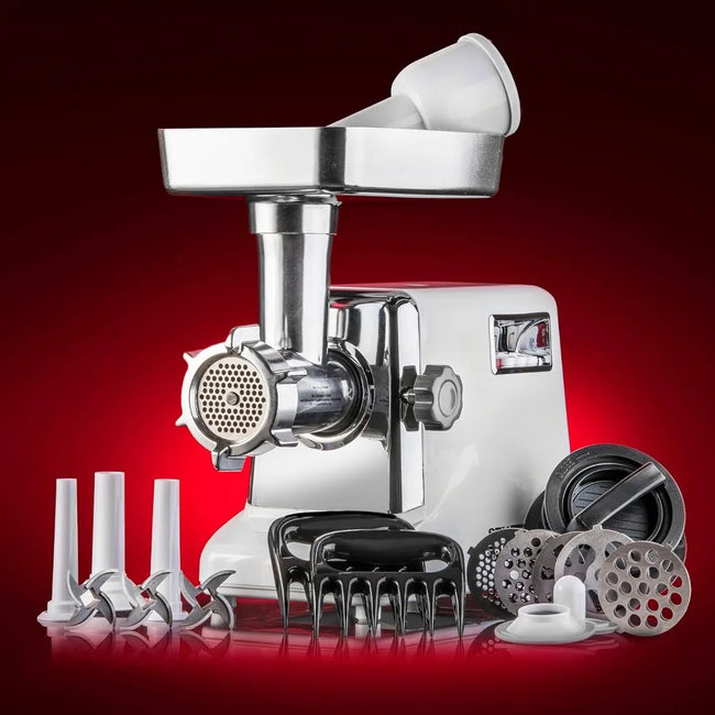 Turboforce 3000 Series 5-In-1 Electric Meat Grinder 3000W Max 3-Speed Size #12 5 Grinding Plates