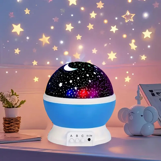 USB Powered Starry Night Light Projector with Moon and Stars -360 ° Rotatable, 9 Color Modes