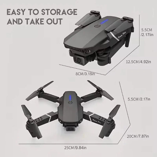 E88Pro 4K FPV Drone 1080P HD Camera Portable Foldable Design Stable Height Hold Best Christmas Gift Professional RC Aircraft