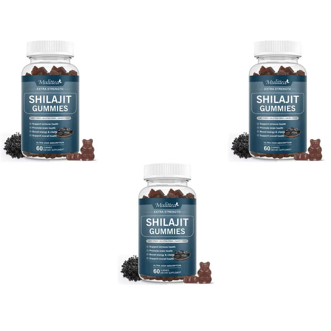 Pure Organic 100% Shilajit Gummies with 85+ Trace Mineral & Fulvic Acid Support Energy and Immune Male Hormone
