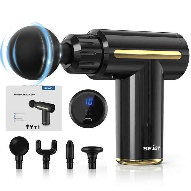 Massage Gun Deep Tissue for Pain Relief,Fascia Massage Gun with 4 Massage Heads & 6 Speeds,For Gift Dad and Mom