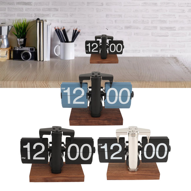 Digital down Clock Mechanical Aesthetic Easy to Read Rotating Knob Retro Clock Automatic for Office