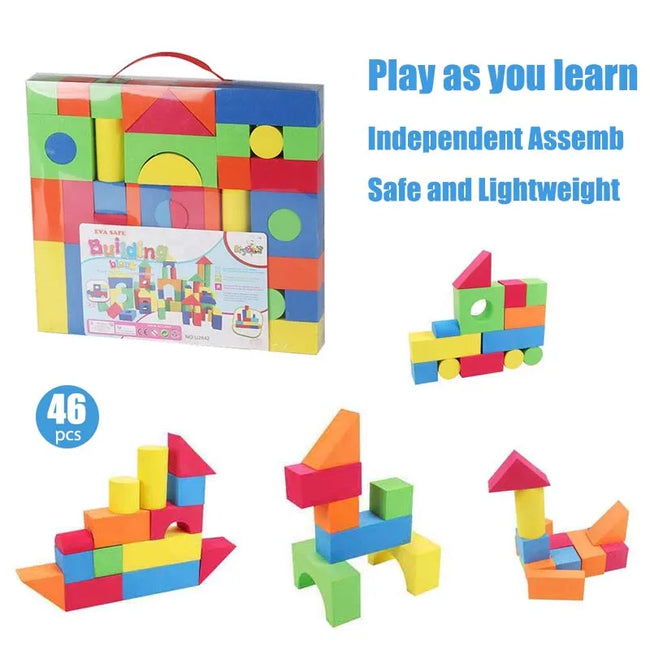 46 PCS Soft Foam EVA Building Block for Children High Quality Safe Construction Brick Toy Kids Baby Intelligence Educational Toy