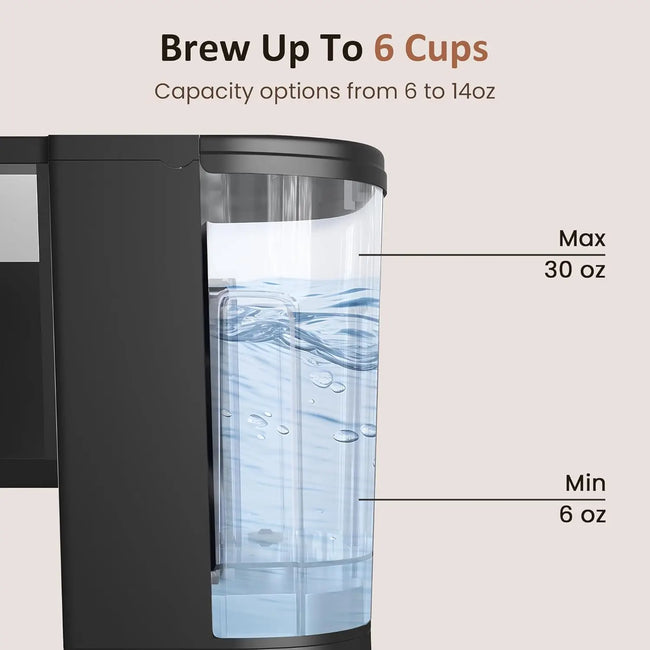 3-In-1 Single Serve Coffee Machine,Brewer for K-Cup Pods, Ground Coffee, and Teas, 30Oz Removable Water Reservoir, Brew Sizes 8