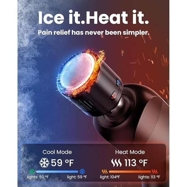 NEW - X6 Pro Max Massage Gun with Heat-Cold and Metal Head Therapy, FSA/HSA Eligible, Percussion Deep Tissue Massager Gun