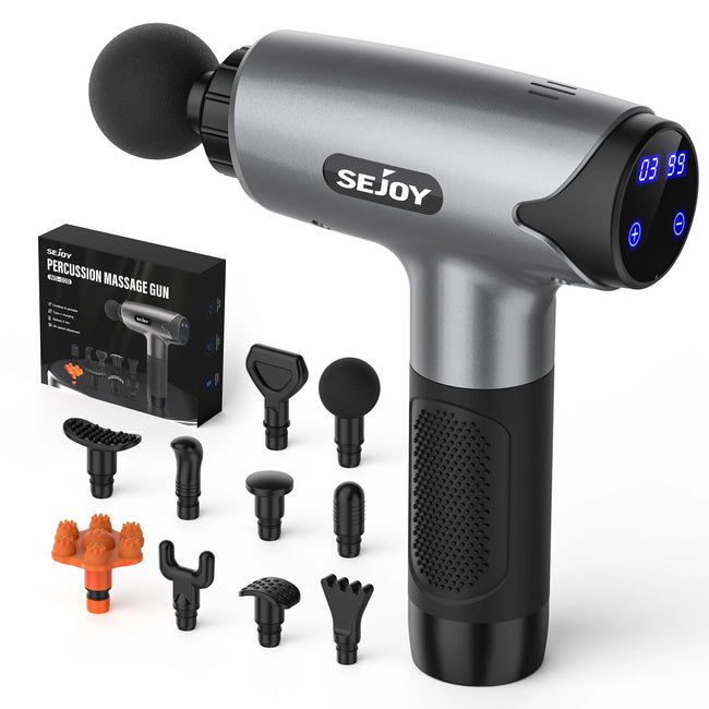 Electric Fascia Gun,Muscle Massage Gun with 10 Massage Heads,30 Speeds Percussion Tissue Back Massager for Body Back Neck Leg