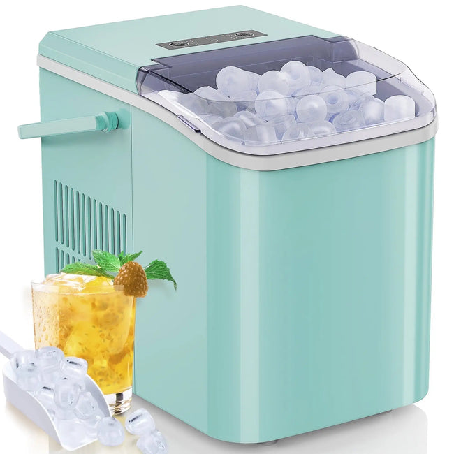 JOINSUN Countertop Portable Ice Maker, 9 Cubes in 6 Min, Self-Cleaning with Handle, Ice Scoop