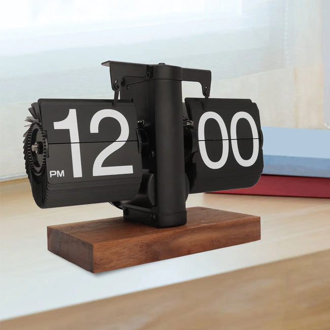 Digital down Clock Mechanical Aesthetic Easy to Read Rotating Knob Retro Clock Automatic for Office